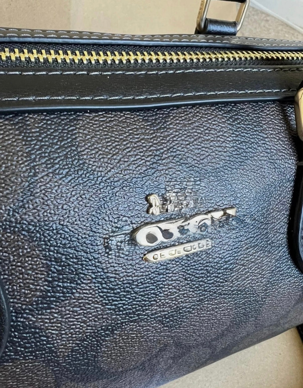 Black Monogram Barrel Satchel Bag – Structured Top Handle Purse with Crossbody Strap